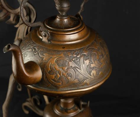 Antico Samovar Gotico Fine 800 Ferro Battuto E Rame Historian Lugano