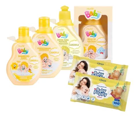 Banho De Camomila Bebe - Kit Banho Baby Camomila Muriel - 06 Produtos | Parcelamento sem juros