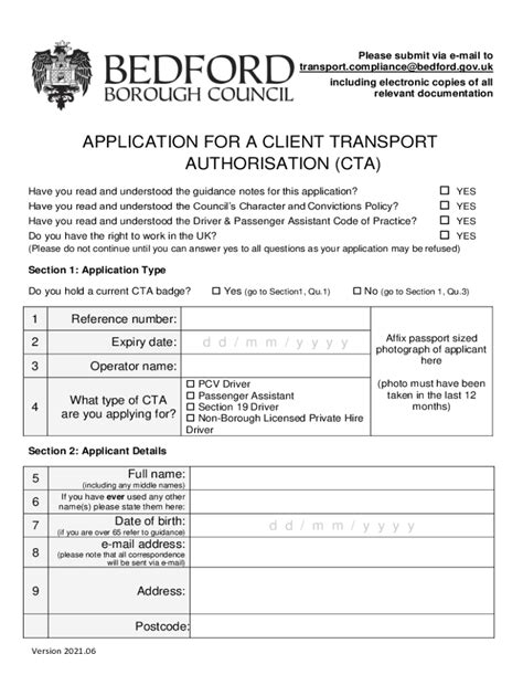 Fillable Online CTA application form v 06.2021 CT.pdf Fax Email Print ...