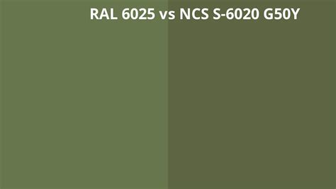 RAL 6025 Vs NCS S 6020 G50Y RAL Colour Chart UK