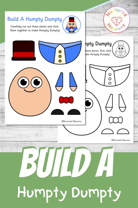 Simple Build A Humpty Dumpty Craft Printable Nursery Rhyme Craft