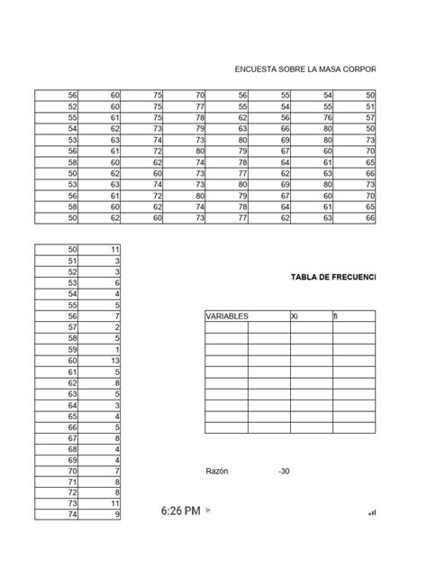 Matemática, tabla de frecuencia | PDF 