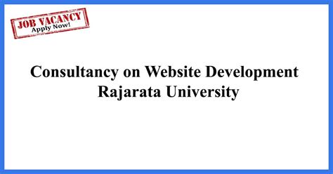 Consultancy on Website Development – Rajarata University - Gazette.lk