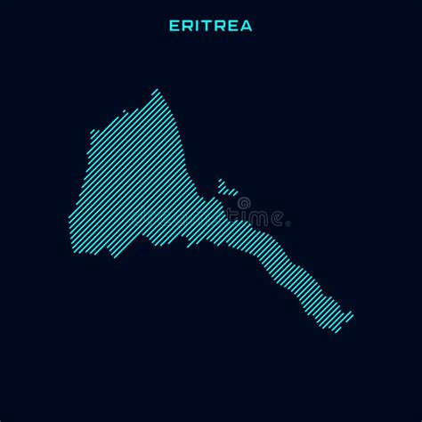 Eritrea Striped Map Vector Design Template With Blue Background Stock