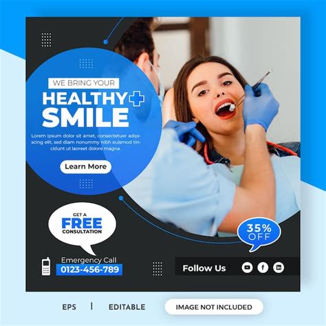 Premium Vector Dental Healthcare Social Media Instagram Post Template