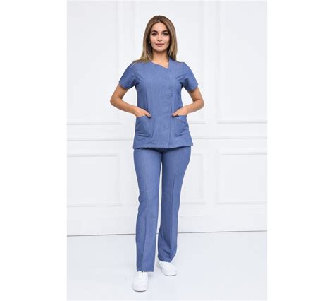 Add Your Own Text Embroidery To Scrub Uniforms Denim Color Doctors