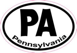 3in X 2in Oval PA Pennsylvania Sticker Vinyl Car Window State Bumper Decal