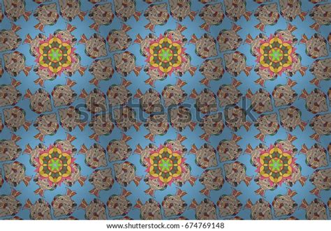 Cute Fabric Texture Seamless Marine Background 스톡 일러스트 674769148