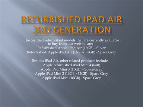 PPT - Best Refurbished iPad Air 3rd Generation- Loop8 PowerPoint