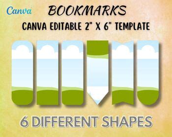 Editable Canva Digital Bookmark Template Printable Bookmarks Create