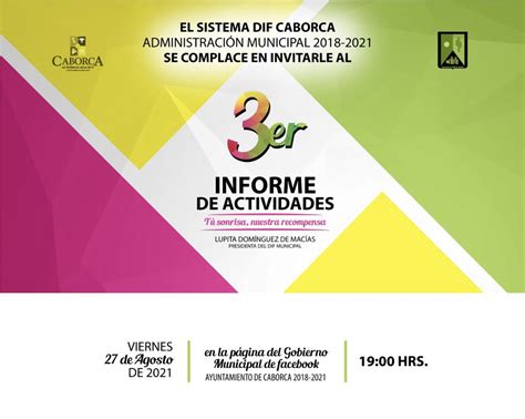 Invita Dif Caborca A Presenciar Su Tercer Informe De Actividades Ma Ana