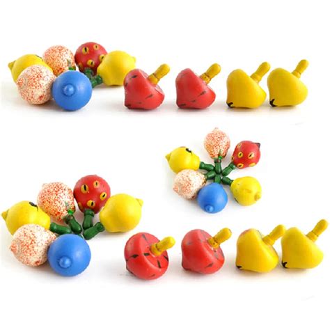 Wooden Fruit Gyro Children Educational Toys Colorful Wood Funny