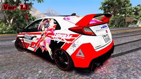 2015 Honda Civic Type R FK2 Itasha Livery GTA5 Mods