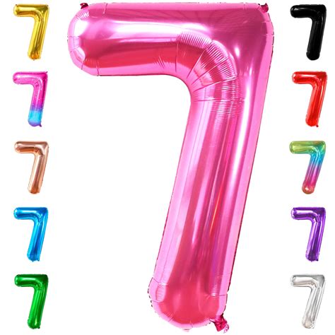 Hot Pink Number 7 Balloon 40 Inch Hot Pink 7 Balloon