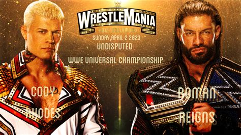 Fantasy Booking, Fan Made Custom Match Card , Cody Rhodes vs Roman ...