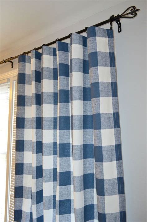 20 Blue Buffalo Check Curtains