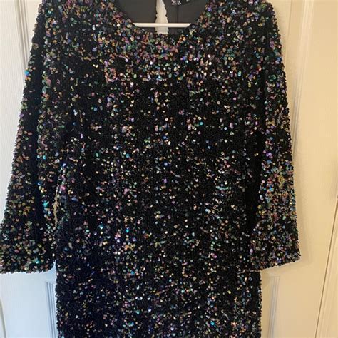 Zara Dresses Zara Black Rainbow Sequin Mini Dress Size Medium