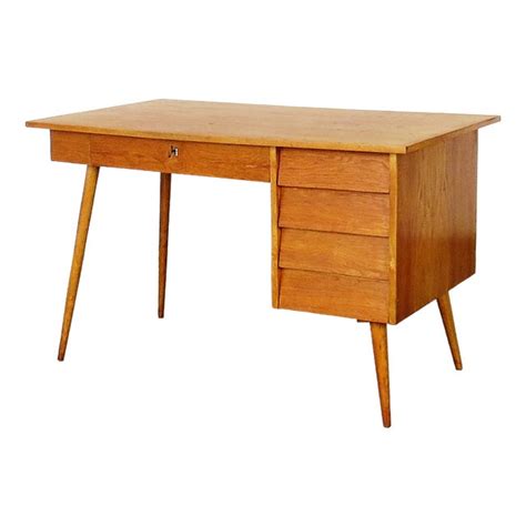 Mid-Century Oak Writing Desk | Chairish