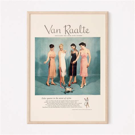 RETRO LINGERIE AD Cute Cat Poster Ad Mid Century Fashion Poster Retro Kitsch Poster S