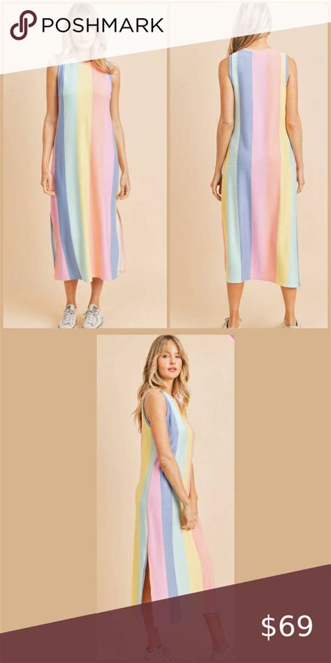 🌈Curvy Rainbow Stripe Dress🌈 Pastel Rainbow, Rainbow Stripes, Stripped ...