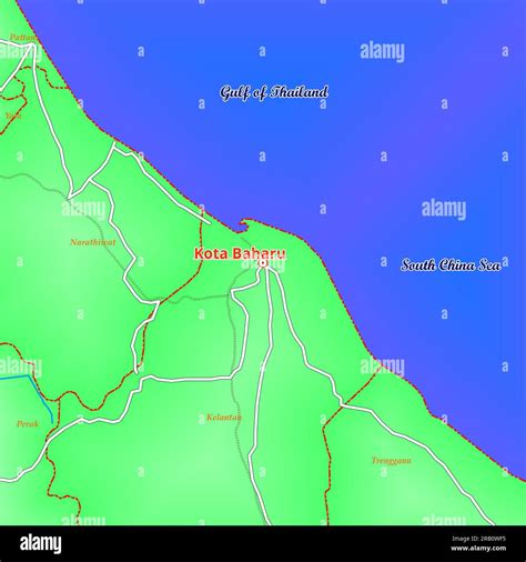 Map of Kota Baharu City in Malaysia Stock Photo - Alamy