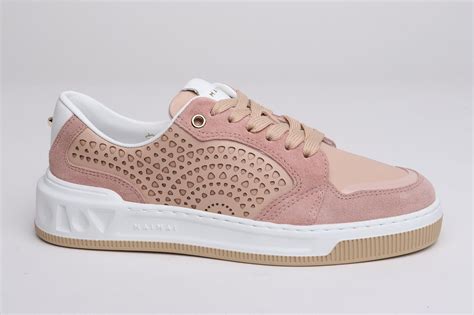 Mai Mai Dames Sneaker In Nude Kleur Leer Met Laser Motief Holiday