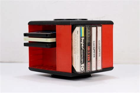 Vintage Plastic Tape Cassette Holder Tape Cabinet Revolving Cassette Storage Cassette Carrier