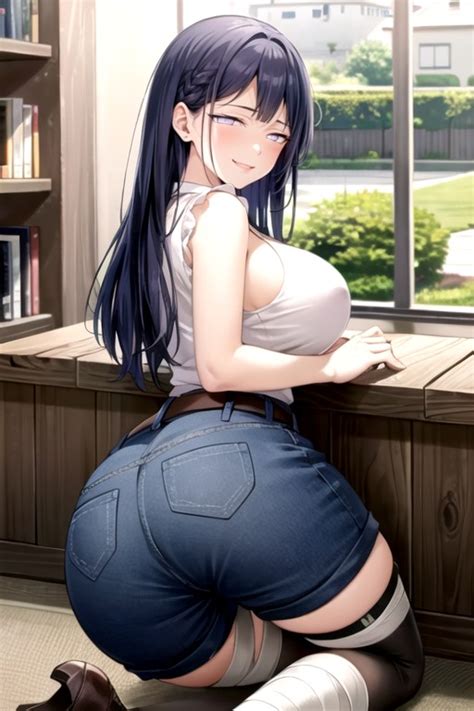 Hyuuga Hinata Naruto Sideways Vagina Large Ass AI Porn