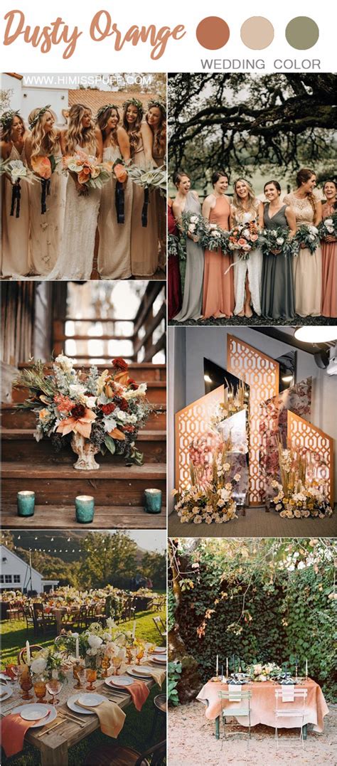 Wedding Decoration Color Ideas Fall Wedding Color Ideas Sunset Dusty