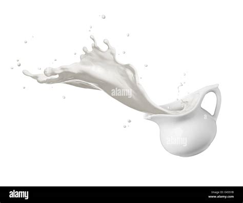 jug of spilling fresh milk creating splash Stock Photo - Alamy