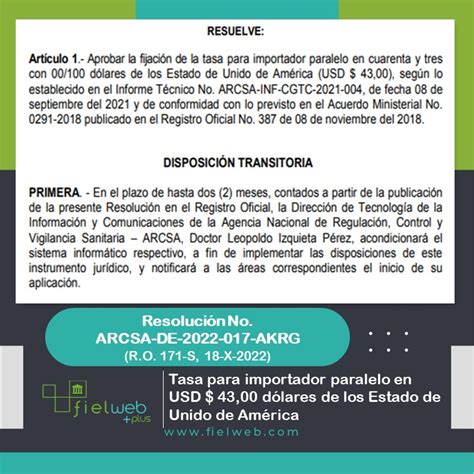 Resolución No ARCSA DE 2022 017 AKRG Boletín Jurídico