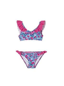 Bikini Mayoral Combinado Magenta Azul Para Ni A