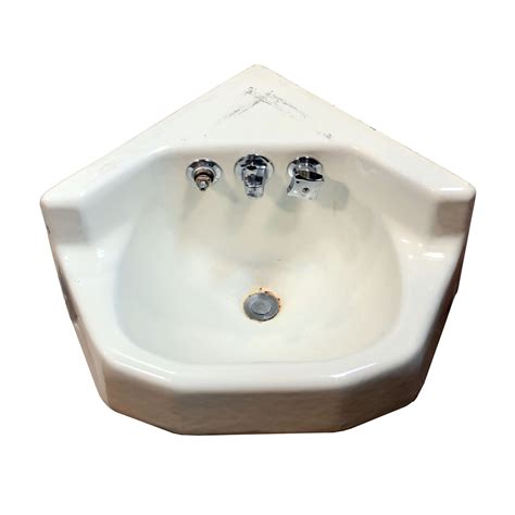 kohler enameled cast iron corner sink — ARCHITECTURAL ANTIQUES