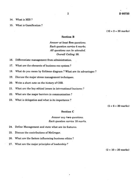 Solution St Sem Business Management Previous Year Question And Answer