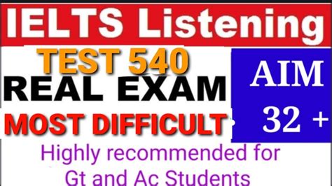 TEST 540 MOST DIFFICULT IELTS LISTENING TEST WITH PDF WHAT IS THE