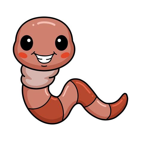 Cute little worm cartoon character 12851601 Vector Art at Vecteezy