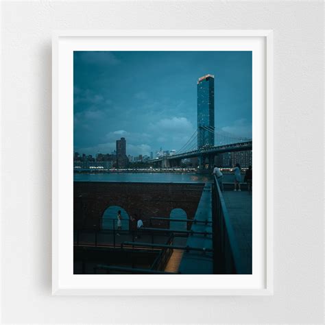 Dumbo Views - Brooklyn New York Photography Cityscape Bridge Night Sky