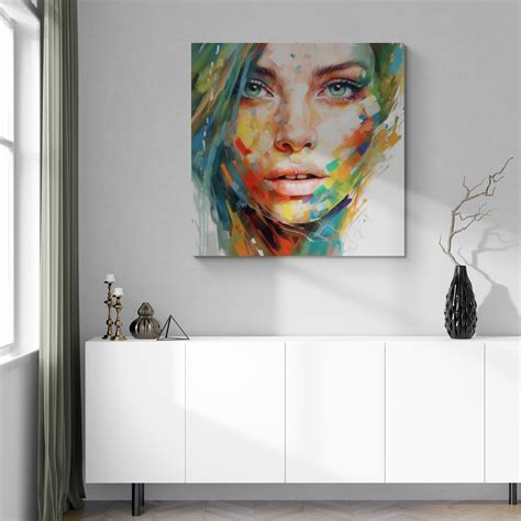 Acrylic Watercolor Womans Face Art Print Print Home Decor Wall Decor Woman Poster Print On