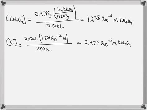 Solved A Sample Of G Of Kmno Was Dissolved In Water And Made