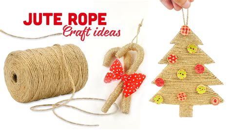 3 Christmas Tree Ornaments With Jute Rope Jute Rope Craft Ideas