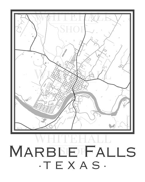 Marble Falls Texas Map digital Download - Etsy