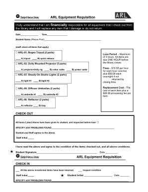 Fillable Online Arl Equipment Requisition Arl Equipment Requisition Fax