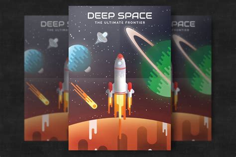 Flat Space Poster Template Graphic Templates Envato Elements