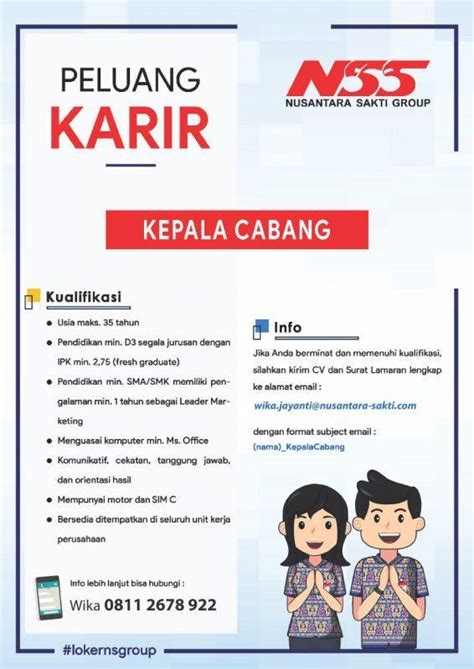 Lowongan Kerja Kepala Cabang Di Nusantara Sakti Group Lokerjogjaid