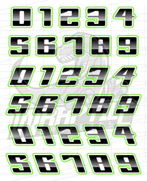 Racing Fonts Number Collection 16 Wraptile Shop