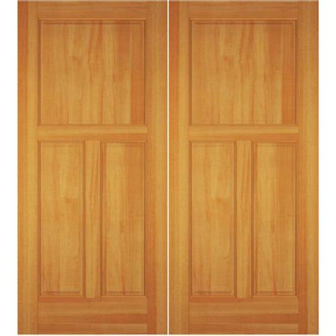 ESWDA 52x96 Exterior Swing Knotty Alder Wood 3 Panel Colonial Double