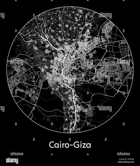 City Map Cairo Giza Egypt Africa Vector Illustration Stock Vector Image