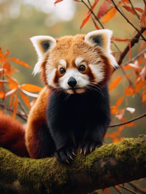 Premium AI Image | Red Panda in its Natural Habitat Wildlife Photography Generative AI