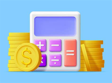 3d moderno calculadora con dorado monedas aislado matemáticas icono