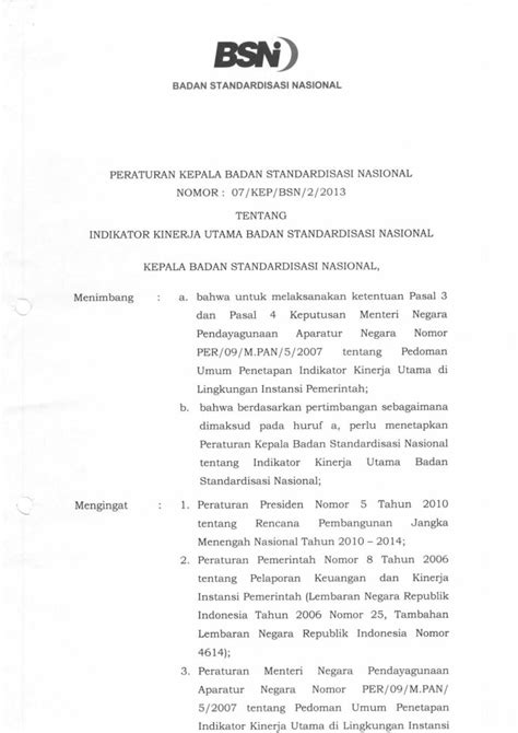 Pdf Bsn Badan Standardisasi Nasional Peraturan Kepala Badan